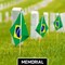 G128 50 Pack Handheld Brazil Brazilian Stick Flags | 12x18 In | Printed 150D Polyester, Country Flag, Solid Wooden Stick, Spear Gold Tip